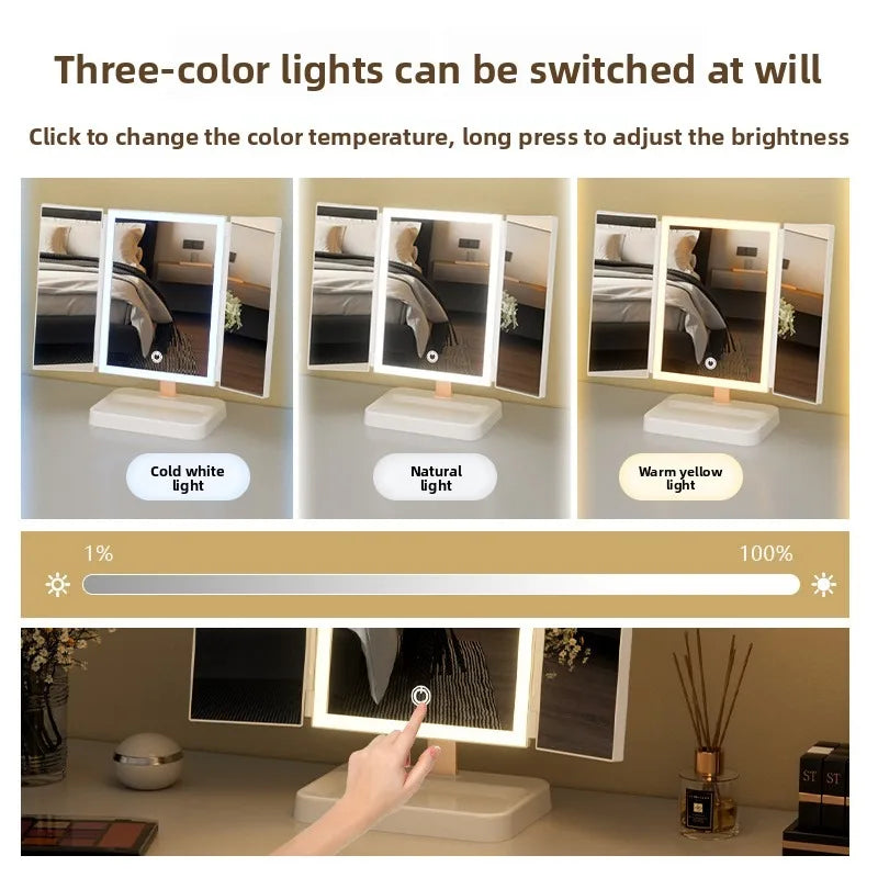 Foldable LED Makeup Vanity Mirror